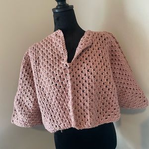 Crochet Cropped Cardigan Pullover